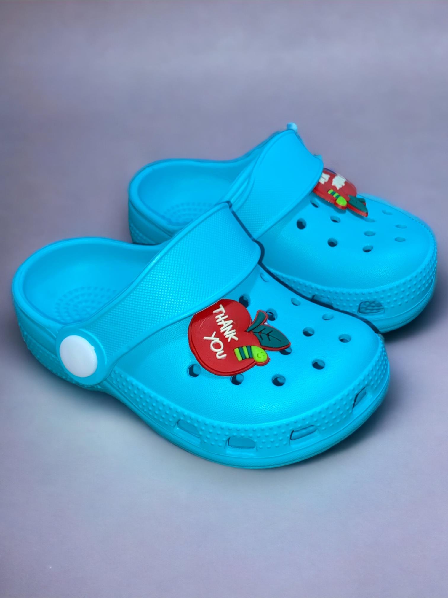 Akım Bebek Çocuk Turkuaz Renkli Thank You Figürlü Kaydırmaz Ortopedik Sandalet Crocs Terlik Akım Bebek Çocuk Turkuaz Renkli Thank You Figürlü Kaydırmaz Ortopedik Sandalet Crocs Terlik